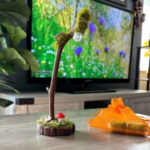 Fairy Garden Lamp. Miniature Doll Lamp. Handmade Fairy Light. LED. Lights up!!